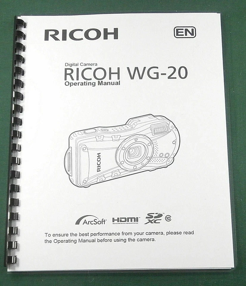 Ricoh Pentax WG-20 Operating Manual: 292 Pages & Protective Covers! - Image 1 of 1