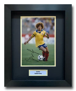 CARLOS VALDERRAMA HAND SIGNED FRAMED PHOTO DISPLAY - COLOMBIA - AUTOGRAPH. - Picture 1 of 1