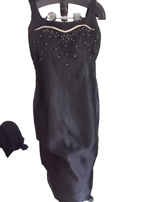 Byroter London Evening Dress VintageWomen Black A Line Midi sequin Lined Formal - Image 1 of 4