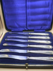 Sheffield gepunzt Sterlingsilber gefasst Besteck Messer Art Deco Stil - Bild 1 von 4