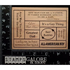 Great Impressions Rubber Stamps FATHERS DAY COLLAGE WORDS BEST DAD FATHER #1529 - Picture 1 of 2