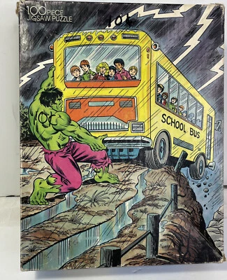 Incredible Hulk Puzzle Marvel Golden 1981 1988 100 pc missing 4 - Image 1 of 4