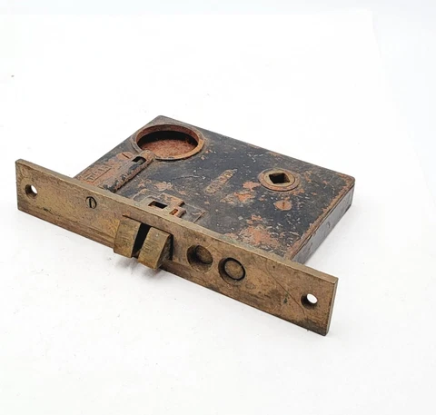 Vintage Corbin Mortise Lock Door Hardware Exterior Salvage Push Lock Deadbolt Cover