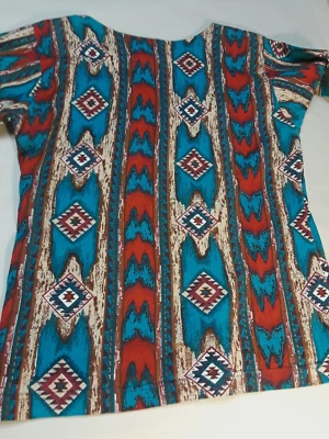 1990s Shirt NATIVE AMERICAN Southwest Print 1993 Adobe Rose 90s Cotton Medium - Image 1 of 4
