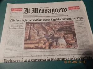 POPE JOHN PAUL II PASSING DEATH ROME ITALY ITALIAN NEWSPAPER 4/6/05 IN ITALIAN - Picture 1 of 3