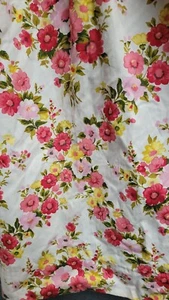 Vintage Plissee Landhaus Vorhänge 4 Stück weiß rosa Shabby Blumen B 23" x L 33"  - Bild 1 von 14