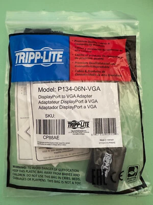 NEW TRIPP LITE DisplayPort to VGA Adapter Model P134-06N-VGA Cable - Image 1 of 2