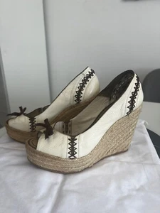 Louis Vuitton Sandalen Wedges STARBOARD Beige 37 GUTER ZUSTAND KARTON - Bild 1 von 6
