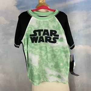Star Wars Boy's Size S Short Sleeve Rash Guard Swim Sun Shirt Green SPF 50 - Picture 1 of 5