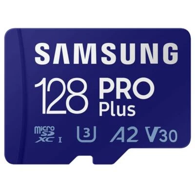 Samsung PRO PLUS microSD card 180MBs U3, V30, A2, & adapter 128GB  MB-MD128SA/EU - Image 1 of 4