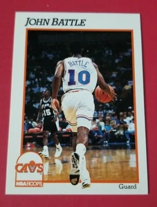 1991-92 Hoops Cleveland Cavaliers Basketball Card #347 John Battle - Picture 1 of 2