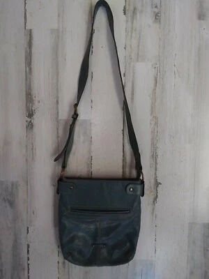 Cartera/bolso de mano AXCESS de cuero azul estilo 10"x12"  Foto 1 de 4