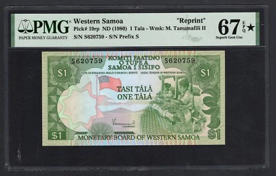 Western Samoa One Tala ND(2020) P19rp Uncirculated Grade 67 Stars - Image 1 of 2