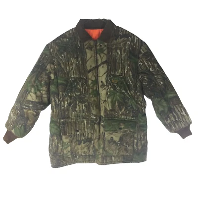 Realtree Jacket Mens XL Hunting Reversible Hood Camo Orange - Image 1 of 4