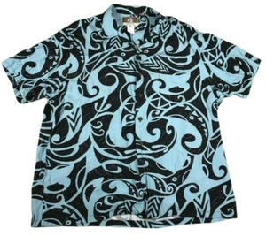 Kalaheo Hawaiian Shirt Blue 100% Rayon Short Sleeve Men's Extra Large XL - Picture 1 of 8