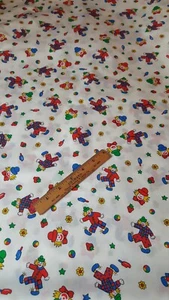Vintage Weilwood Stoff Baumwollmischung Zirkus Clowns jugendliche Neuheit von The Yard - Bild 1 von 6