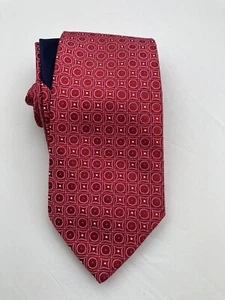 Corbata Tommy Hilfiger Preppy Hecha en EE. UU. Seda Geométrica Roja Clásica 3.6" - Imagen 1 de 6
