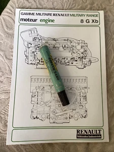ANCIEN DOCUMENT MILITAIRE AUTO MILITAIRE ARMÉE SAVIEM RENAULT MOTEUR 8 G Xb - Imagen 1 de 3
