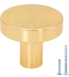 12 Pack Gold Cabinet Knobs Drawer Knobs Brushed Brass Dresser Knobs Round Gol... - Picture 1 of 3