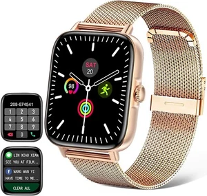 Smart Watch 1.7“ Screen Call Receive/Dial Fitness Tracker Metal Band Android IOS - Picture 1 of 7