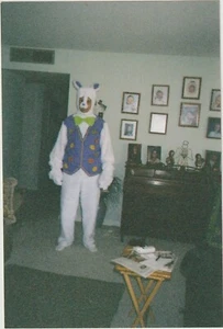 VINTAGE SNAPSHOT: CREEPY RABBIT HALLOWEEN COSTUME - Picture 1 of 1