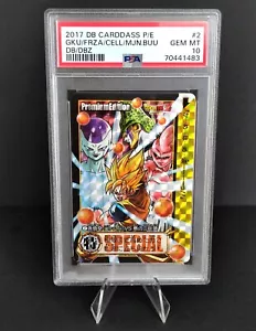 2017 Dragon Ball Carddass Premium Edition #2 Buu Cell Frieza Goku PSA 10 - Imagen 1 de 3