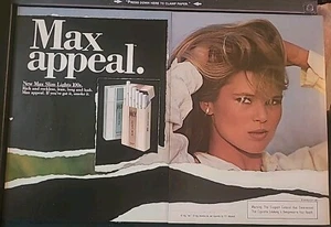 Max Slim Lights Cigarettes Print Ad 1982 16x11 Great To Frame - Picture 1 of 1