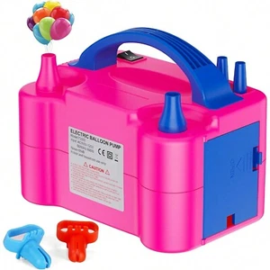 cotsoco Electric Air Balloon Pump, Portable Dual Nozzle Balloon Blower Pump Infl - Picture 1 of 10