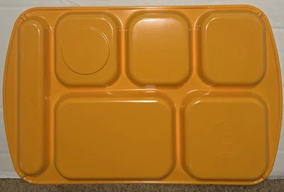 Melamine Divided Cafeteria Serving Tray- Orange - Image 1 of 2