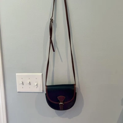 Vera Pelle Navy Blue Leather Crossbody, Small, Made In Italy - Image 1 of 4