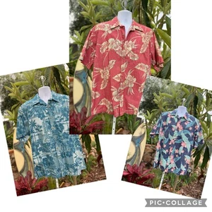 Cooke Street Honolulu Hawaiian Print Shirt Lot Men's Size L Large Bundle - Picture 1 of 20