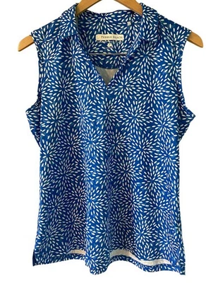Top polo de golf tenis de playa Pebble sin mangas para mujer talla mediana azul activo Foto 1 de 4