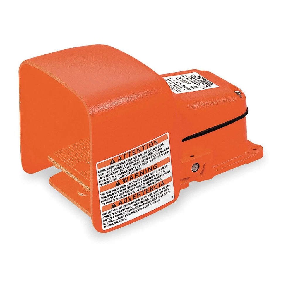 LINEMASTER 531-SWHOX FootSwtch,Orange,CastIron,SPDT,Momentary 5KX05 - Image 1 of 1