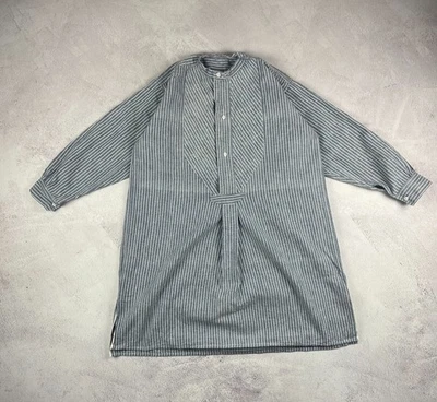Vestido Antiguo Vintage Años 40-50 Rayas Camisa Larga Túnica Ropa de Trabajo Calzoncillo Raro Foto 1 de 4