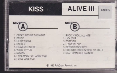 kiss alive III cassette promo - Image 1 of 2