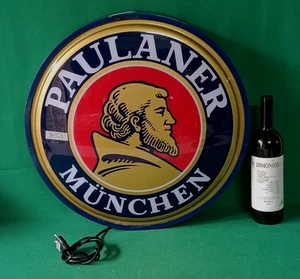 INSEGNA LUMINOSA BIRRA TEDESCA PAULANER MüNCHEN FUNZIONANTE Ø 51 CM. DE43 - Foto 1 di 14