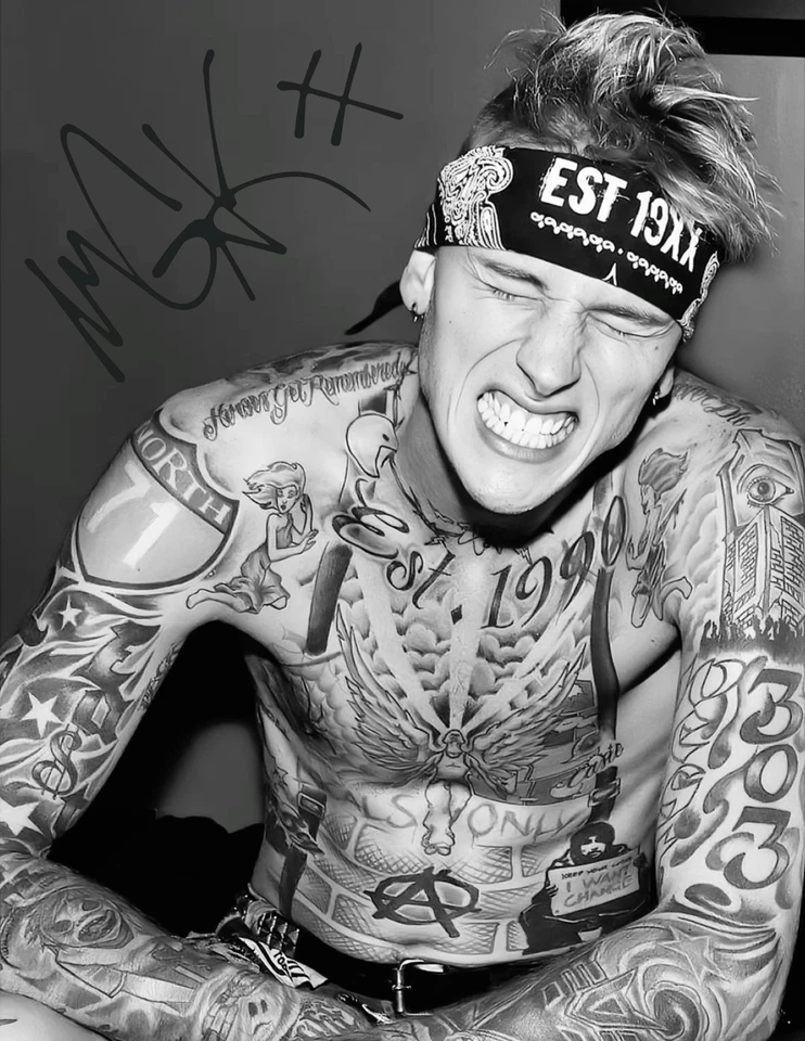 MGK Machine Gun Kelly Replica Autograph Reprinted Photo