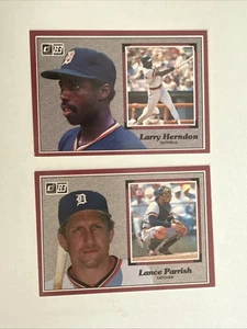 1983 Donruss Baseball Card Action All-Stars Lot Tigers Parrish 50, Herndon 5 - Picture 1 of 2