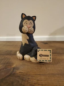 Blossom Bucket Suzi Skoglund Black & White Cat 5" Figurine  - Picture 1 of 11
