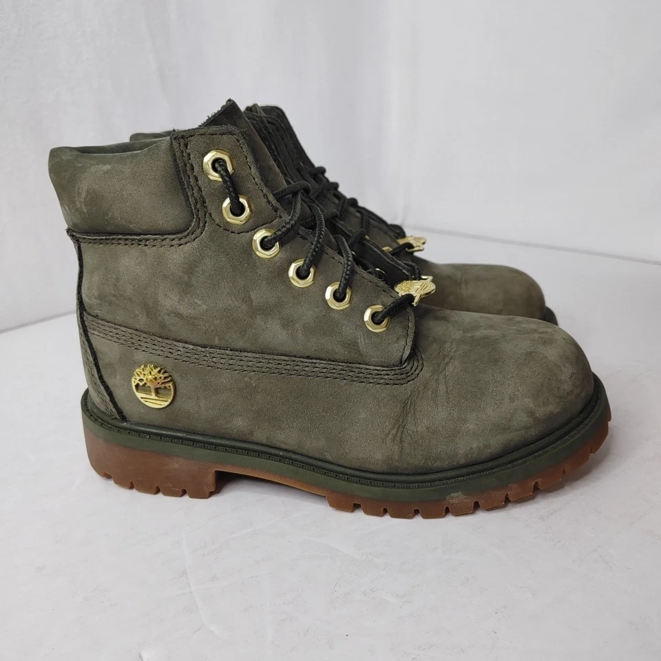 Timberland Green Suede Boots - Boys Size 13.5 - Image 1 of 4