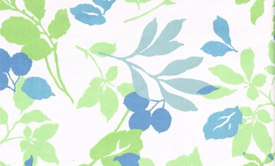Waverly Wind Screen Print Fabric Micro Suede Off White Blue Green 36" x 36" - Image 1 of 3