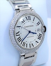 Cartier Ballon Bleu W69012Z4 2.25CT Diamond Bezel 42MM XL Size Watch *BRAND NEW