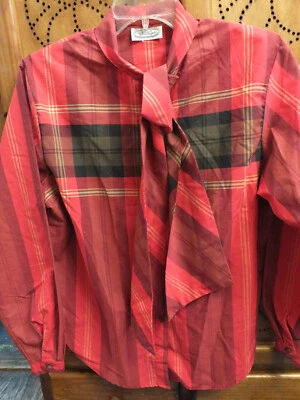 Mujer The Villager Blusa Roja Cuadros y Rayas Talla Grande Foto 1 de 3