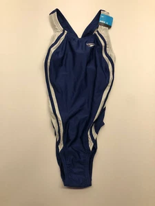 SPEEDO Quantum Splice Super Pro Navy Blue White Swim Suit NEW Girl Youth Sz 26 - Picture 1 of 6