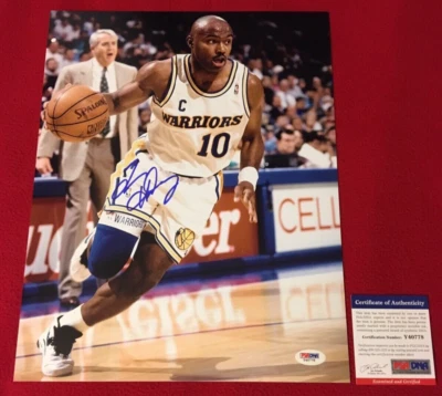 TIM HARDAWAY Golden State Warriors signed 11X14 photo PSA/DNA COA Y40779 - Image 1 of 3