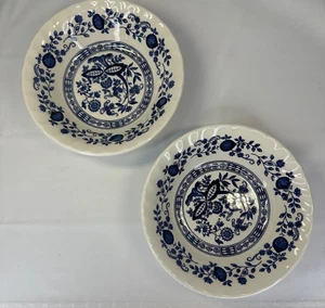 2 cuencos de cereal Blue Onion de Churchill Royal Wessex England cupé Ex. Estado. - Imagen 1 de 9