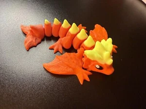 Bebé Dragón Articulado Wyvern 5 pulgadas Naranja Amarillo - Imagen 1 de 4