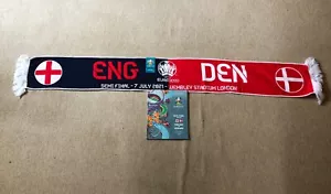 2020 EURO SEMI-FINAL OFFICIAL PROGRAMME & SCARF-ENGLAND v DENMARK -7th July 2021 - Picture 1 of 4