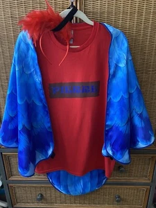 DISNEY TIKI BIRD HALLOWEEN COSTUME "PIERRE" T-SHIRT WINGS & FEATHER HEADBAND - Picture 1 of 11