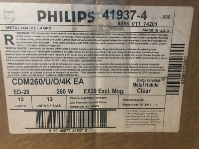 Philips 419374 - CDM260/U/O/4K EA Light Bulb ED-28 - Box of 12 - Image 1 of 4
